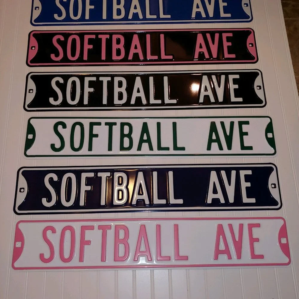 Softball Ave Green & White Metal Street Sign  NEW!